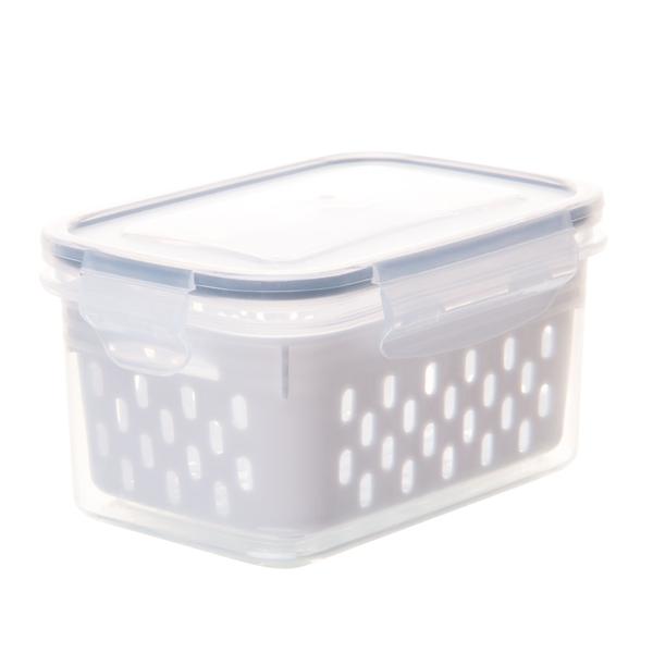 Pote Hermético Cesto Escorredor Branco 800ml Lyor Plástico Imagem de Pote Hermético Cesto Escorredor Branco 800ml Lyor Plástico
