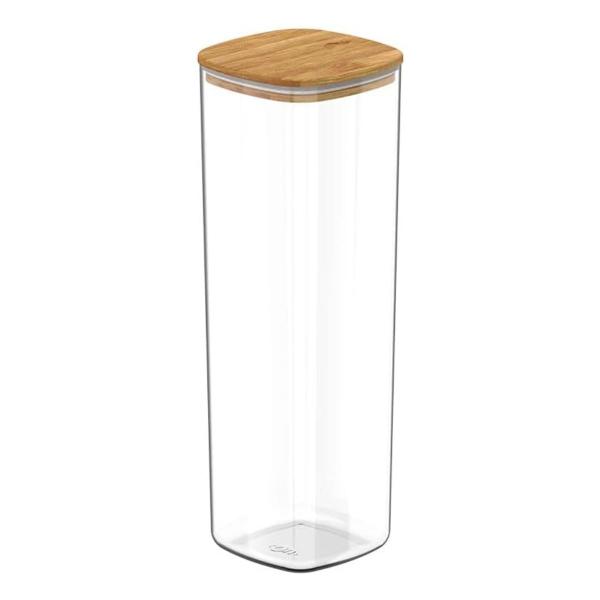 Imagem de Pote Hermético Com Tampa de Bambu Quadrado 2L Keep Transparente - Ou