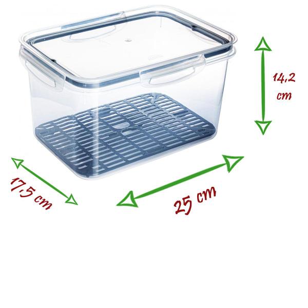 Pote Hermético com Tampa e Escorredor para Alimentos 4 Litros Plasútil - Plasutil Imagem de Pote Hermético com Tampa e Escorredor para Alimentos 4 Litros Plasútil
