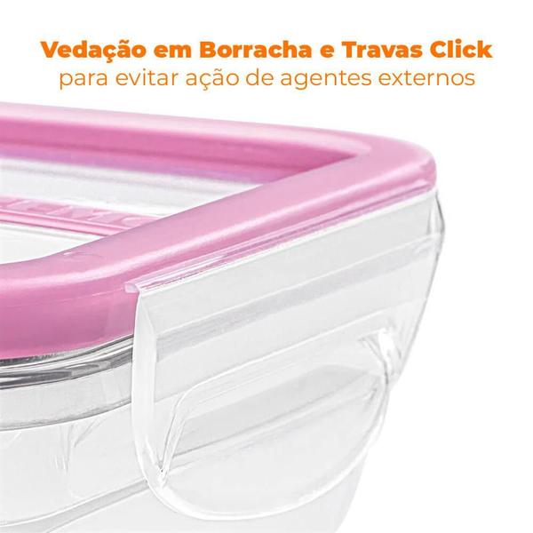 Pote Hermético de Plástico Freshy 537mL Roxo - SanRemo Imagem de Pote Hermético de Plástico Freshy 537mL Roxo - SanRemo
