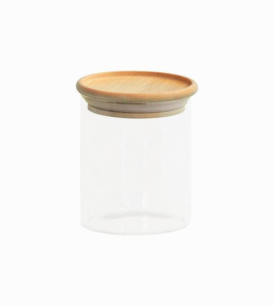 Pote Hermético De Vidro 400Ml Com Tampa De Bambu - Oikos Imagem de Pote Hermético De Vidro 400Ml Com Tampa De Bambu
