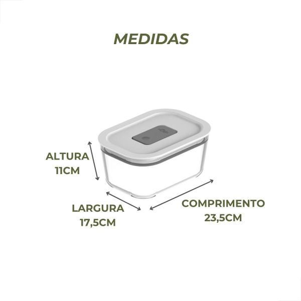 Pote Hermetico De Vidro Fresh Lock 2,4Ml Cozinha Armazenar - OU Imagem de Pote Hermetico De Vidro Fresh Lock 2,4Ml Cozinha Armazenar
