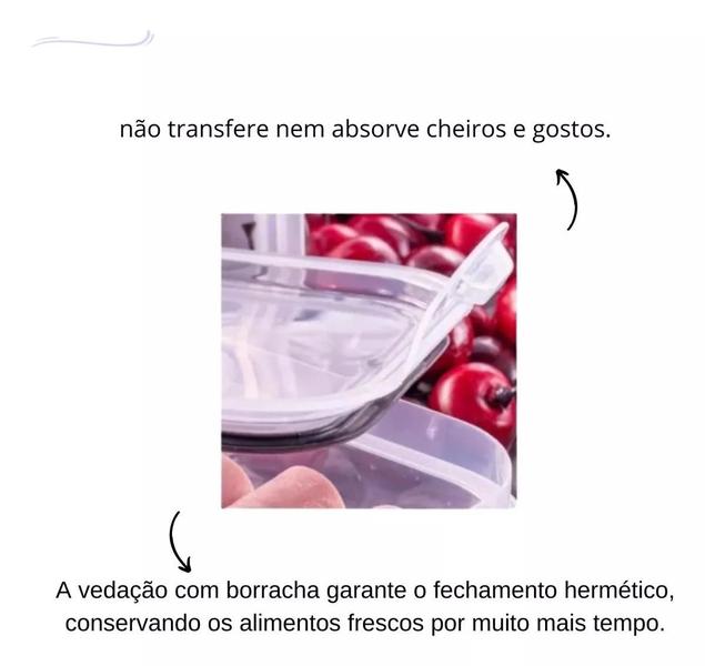 Imagem de Pote Hermético Mantimentos Alimentos 550ml Tampa Trava