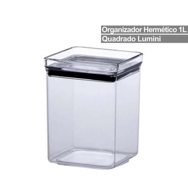 Imagem de Pote Hermético Mantimentos Recipientes De Acrílico 1000 ML Transparente Alimentos Empilhável Cozinha