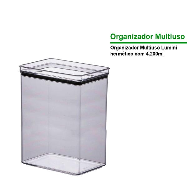 Imagem de Pote Hermético Organizador Empilhável Lumini 4.200ml Cozinha