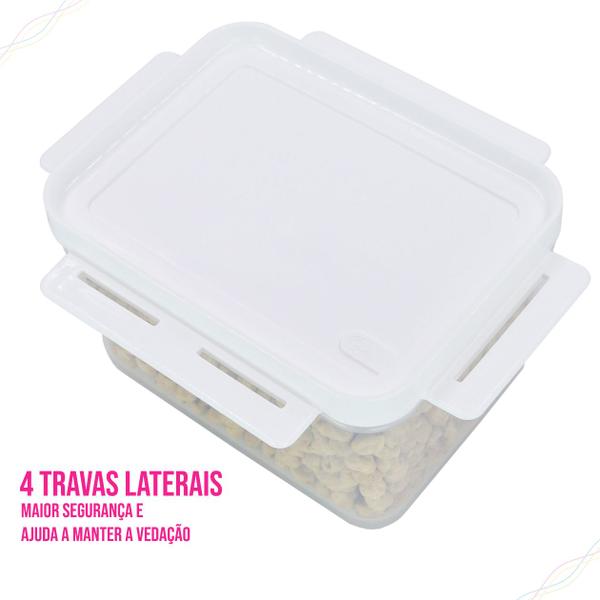 Imagem de Pote Hermético Porta Alimentos Organizador de Armario Cozinha 1,5L Flap Coza