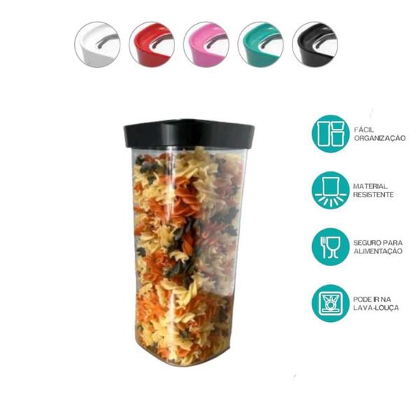 Pote Hermético Porta Mantimentos 1500ml - Helsim Imagem de Pote Hermético Porta Mantimentos 1500ml
