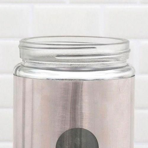 Pote Hermético Porta Mantimentos Aço Inox Em Vidro Com Visor - Mimo Style Imagem de Pote Hermético Porta Mantimentos Aço Inox Em Vidro Com Visor