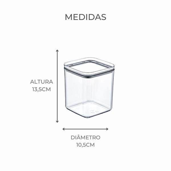 Imagem de Pote Hermético Quadrado Para Alimentos 1L C/Tampa Nobre