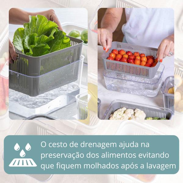 Imagem de Pote Hermético Slim Multiuso 1780ml de Acrílico Para Geladeira Frutas, Vegetais, Verduras.