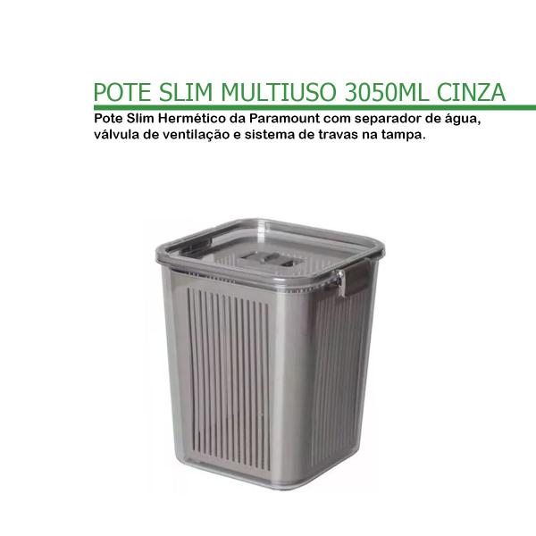 Imagem de Pote Hermético Slim Multiuso Empilhavel Organizador 3050ML