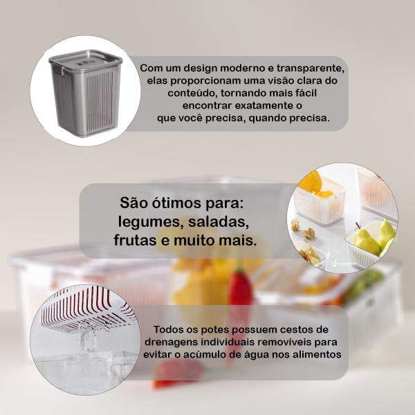 Imagem de Pote Hermético Slim Multiuso Organizador 3050ML Empilhavel