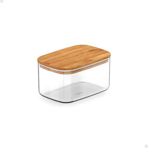 Pote Hermético Tampa De Bambu Natural 650ml - Ou Imagem de Pote Hermético Tampa De Bambu Natural 650ml