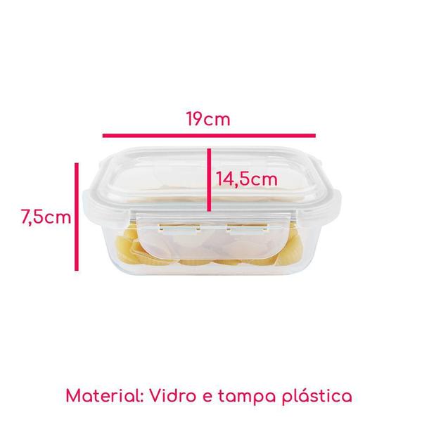 Imagem de Pote Hermético Vidro Marmita Micro-Ondas Freezer 1040Ml