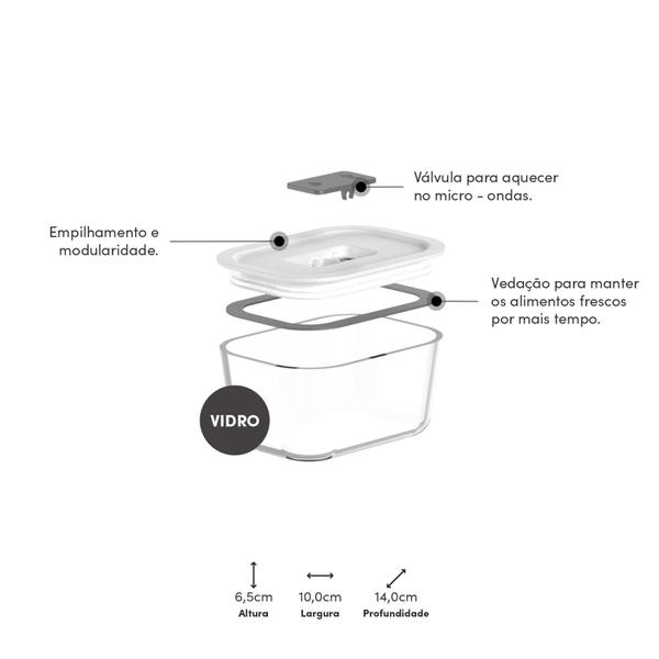 Pote Hermético Vidro Para Alimentos Com Trava 370ml Fresh Lock Ou Imagem de Pote Hermético Vidro Para Alimentos Com Trava 370ml Fresh Lock Ou