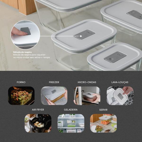 Pote Hermético Vidro Para Alimentos Com Trava 370ml Fresh Lock Ou Imagem de Pote Hermético Vidro Para Alimentos Com Trava 370ml Fresh Lock Ou