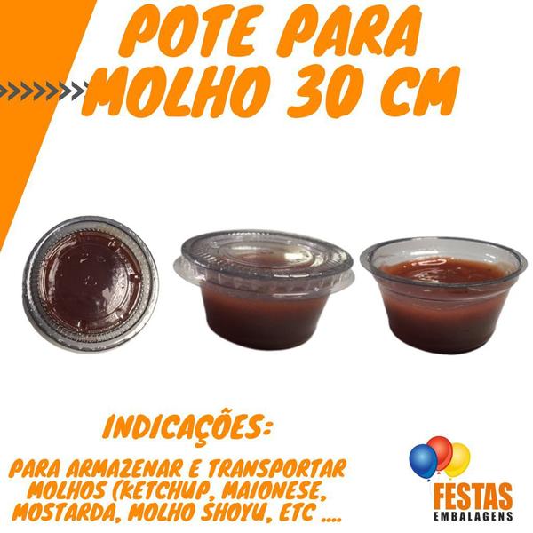 Imagem de Pote Incolor/Transparente Para Molhos Com Tampa 30ml A-695 Com 700 Unidades