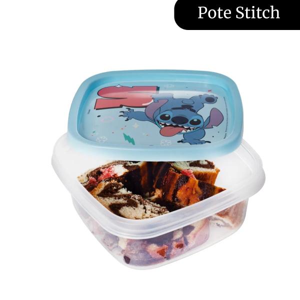 Imagem de Pote Lanche Escola Porta Mantimentos Decorado Stitch 580 ml Livre de Bpa Plasutil