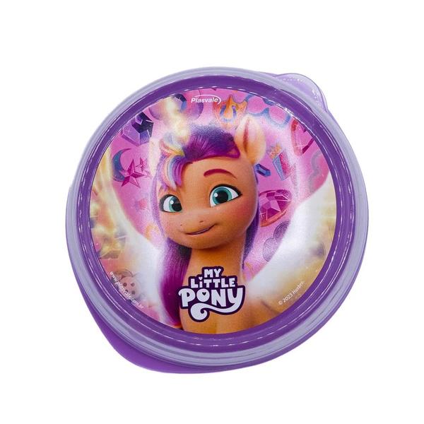 Imagem de Pote Lancheira Little Pony Infantil Plasvale com Colher