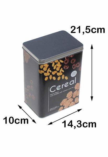 Pote Lata Porta Mantimentos Em Metal Quadrado Para Cereal - Martiplast Imagem de Pote Lata Porta Mantimentos Em Metal Quadrado Para Cereal