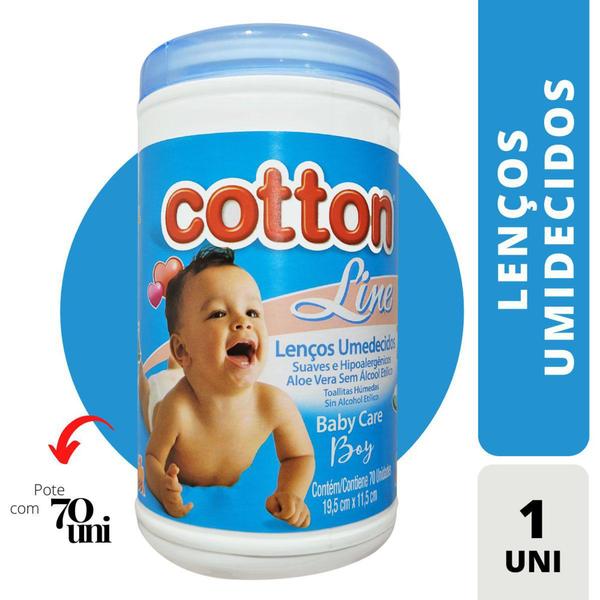 Imagem de Pote lenço umedecido cotton line  70un