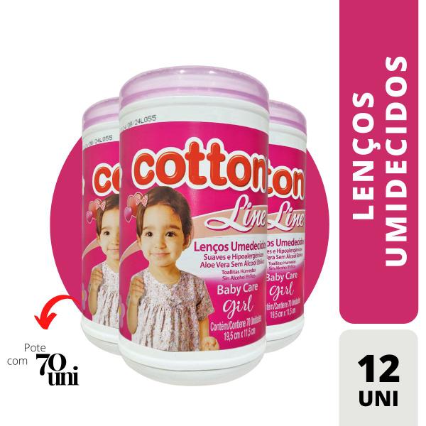 Imagem de Pote Lenço Umedecido Cotton Line  70Unx12