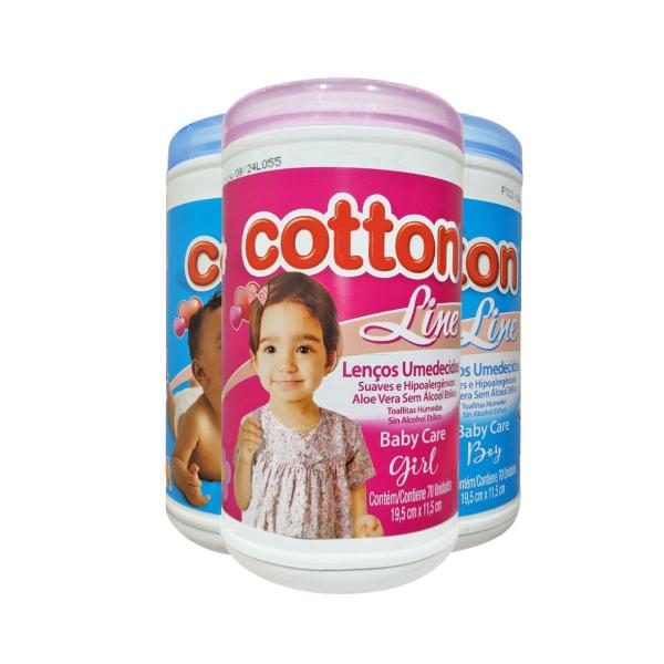 Imagem de Pote Lenço Umedecido Cotton Line  70Unx12