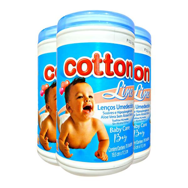 Imagem de Pote Lenço Umedecido Cotton Line  70Unx12