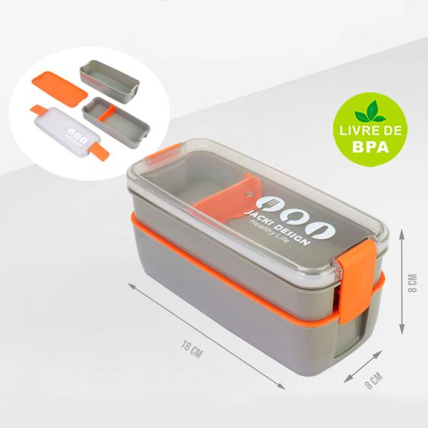 Pote Marmita Divisória Interna 2 Andares Compartimentos Hermética BPA Free 750 ML - Jacki Design Imagem de Pote Marmita Divisória Interna 2 Andares Compartimentos Hermética BPA Free 750 ML