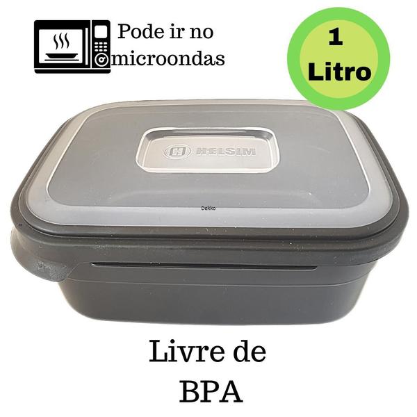 Imagem de Pote Marmita Plastico pode Congelar Freezer Microondas 1000ml