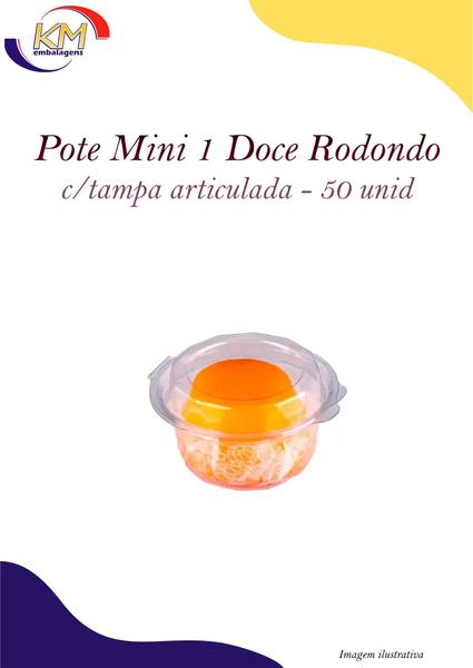 Imagem de Pote mini 1 doce G645D  c/tampa articulada redondo 120 ml c/50 unid - Galvanotek - doce (9215)