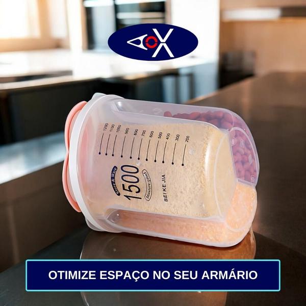 Imagem de Pote Organizador de Alimentos  com 3 Divisórias 1,5Litros Com Compartimentos 