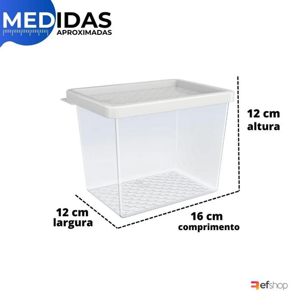 Imagem de Pote Organizador Geladeira Multiuso Com Tampa 1,3l Plástico Cozinha Porta Mantimentos