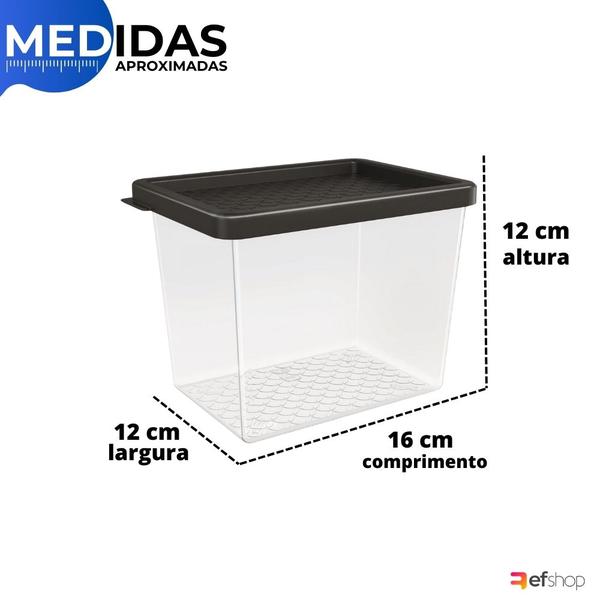 Imagem de Pote Organizador Geladeira Multiuso Com Tampa 1,3l Plástico Cozinha Porta Mantimentos