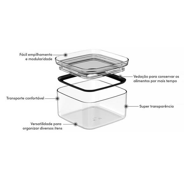Imagem de Pote Organizador Hermético Block 1L Natural OB1000NT - Ou