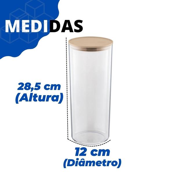 Imagem de Pote Organizador Hermético Para Mantimentos 2,5L Tampa Com Vedação