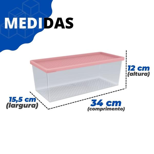 Imagem de Pote Organizador Multiuso 4,5L Geladeira Cozinha Acrílico Translúcido C/ Tampa