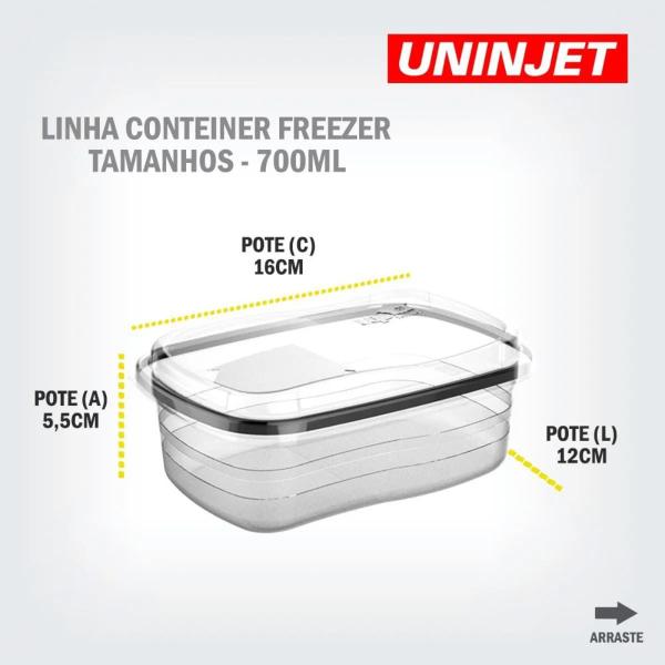 Imagem de Pote Organizador para Freezer, Multiuso, Com Tampa 700ml