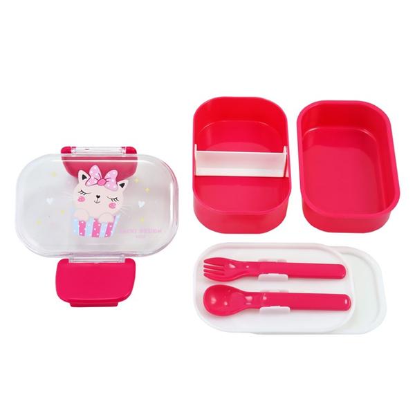 Imagem de Pote p/ Lanche de 2 Andares Infantil 400ml Jacki Design - Pimpolho Pink