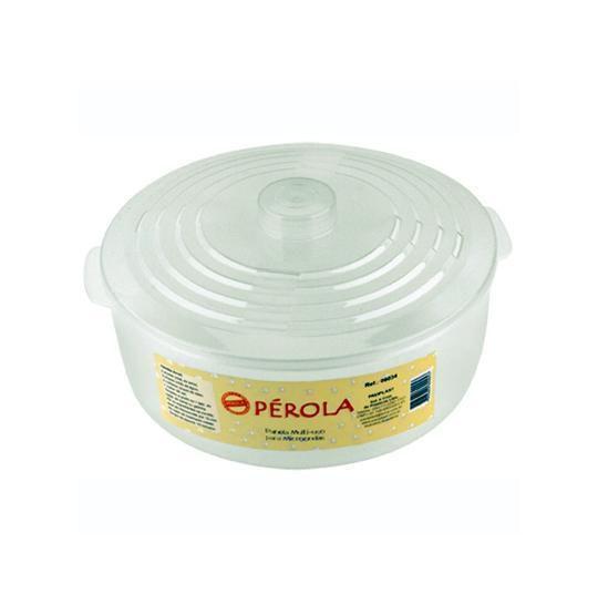 Imagem de Pote Panela De Microondas Plastico Redonda Perola 2L 10X20