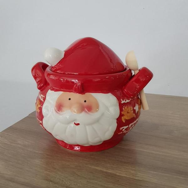 Imagem de Pote panelinha cerâmica papai noel