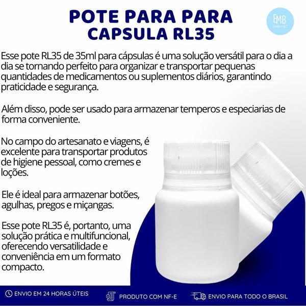 Imagem de Pote Para Comprimidos 35Ml Com Tampa - 25 Unidades