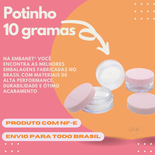 Imagem de Pote Para Cosméticos 10 Gramas Com Tampa Rosca e Peneira 50u