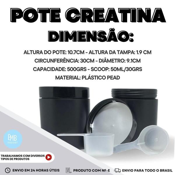 Imagem de Pote Para Creatina Suplementos 500G Vio Com Scoop - 1Und