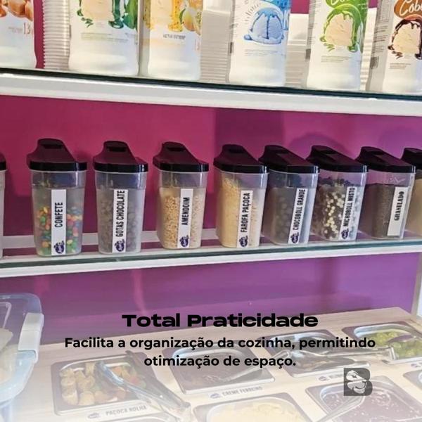 Imagem de Pote para Farinha e Açúcar Farinheira 1 Litro Multiuso Com Medidas Plástico Atóxico BPA Free