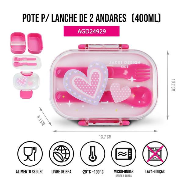 Imagem de Pote para Lanche Infantil 2 Andares Piccolino 400ml