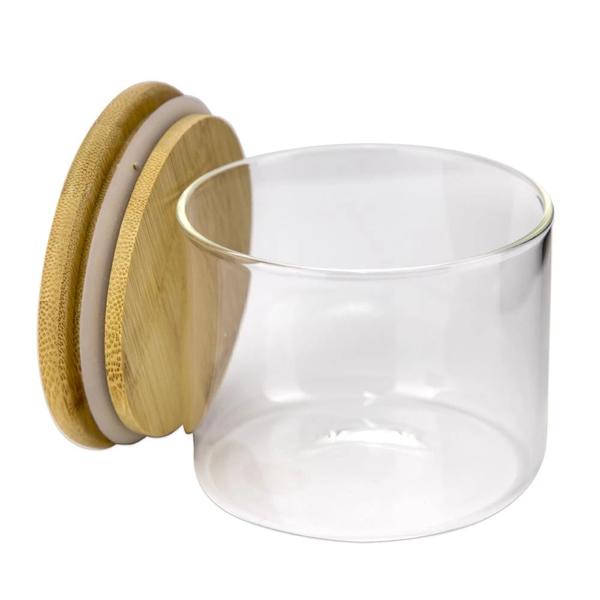 Imagem de Pote para Mantimento Cazza em Vidro Borosilicato Hermético com Tampa Bambu 450ml