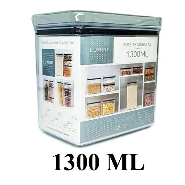Pote Para Mantimentos Hermético Retangular Empilhável 1300ml Código 1168 - Paramount - Paramount Plásticos Imagem de Pote Para Mantimentos Hermético Retangular Empilhável 1300ml Código 1168 - Paramount