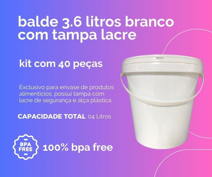 Imagem de Pote para marmita congelada 3.6L 40 Pçs