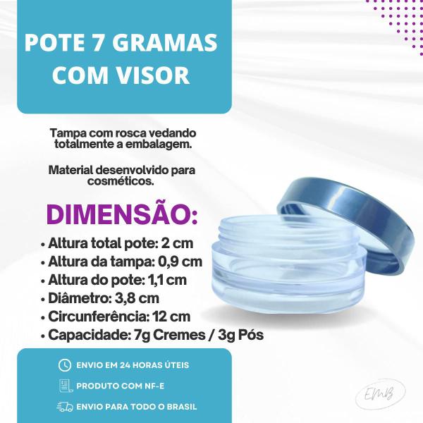 Imagem de Pote Para Pigmentos Glitter 7 gramas Cristal Plástico - 25un